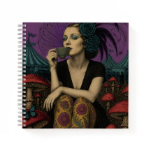 Femme boit du thé au cirque