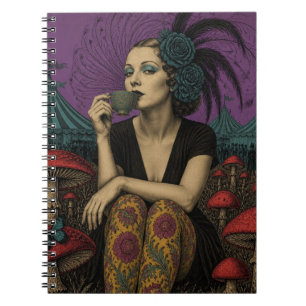 Carnet Femme boit du thé au cirque
