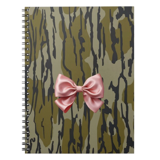 Carnet Femme Bottomland Camo Cute Rose Ribbon Bow (Devant)