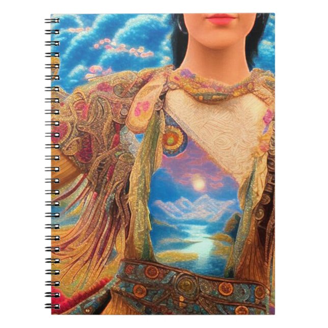 Carnet Femme chamane, ciel, art magnifique. (Devant)