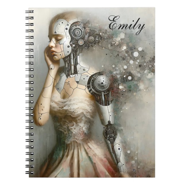 Carnet Femme Cyborg Femme Art Ai (Devant)