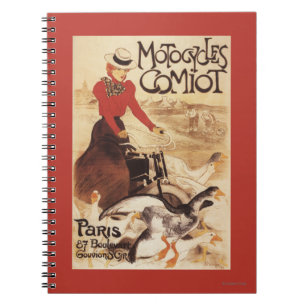 Carnet Femme de Comiot Motocycles et affiche de promo