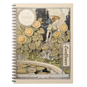 Carnet Femme de l'art nouveau vintage Garden Grasset Tour