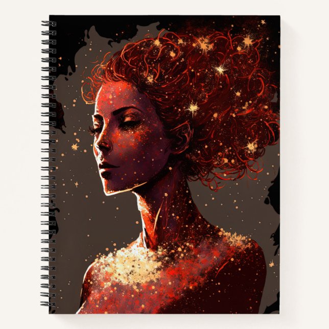Carnet Femme des étoiles Rouge & Brown Grand Softcover (Devant)