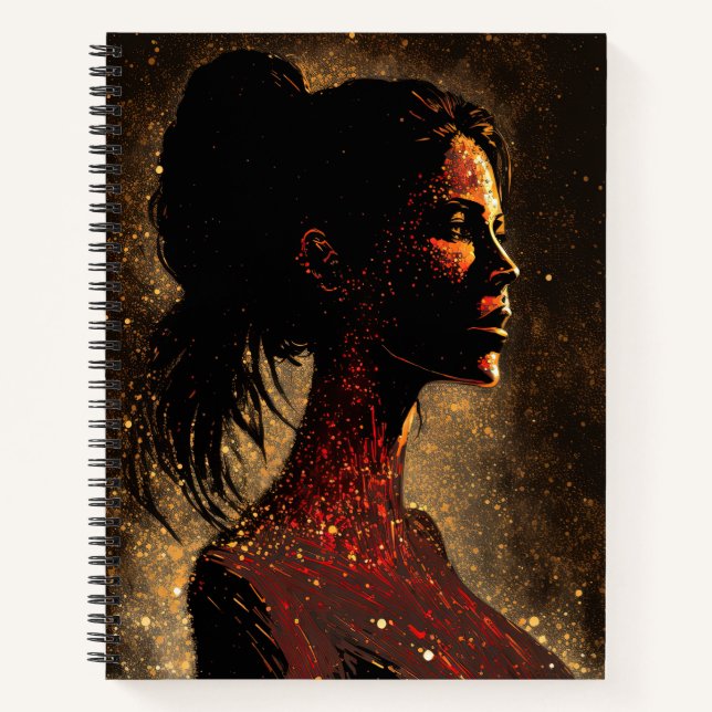 Carnet Femme des étoiles Rouge & Brown Grand Softcover (Devant)