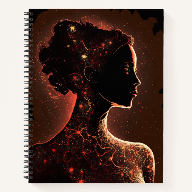 Carnet Femme des étoiles Rouge & Brown Grand Softcover (Devant)