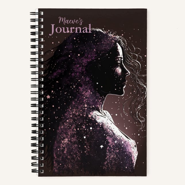 Carnet Femme des étoiles violet et Brown petit couverture (Recto)