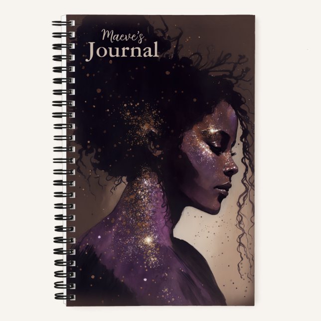Carnet Femme des étoiles violet et Brown petit couverture (Recto)