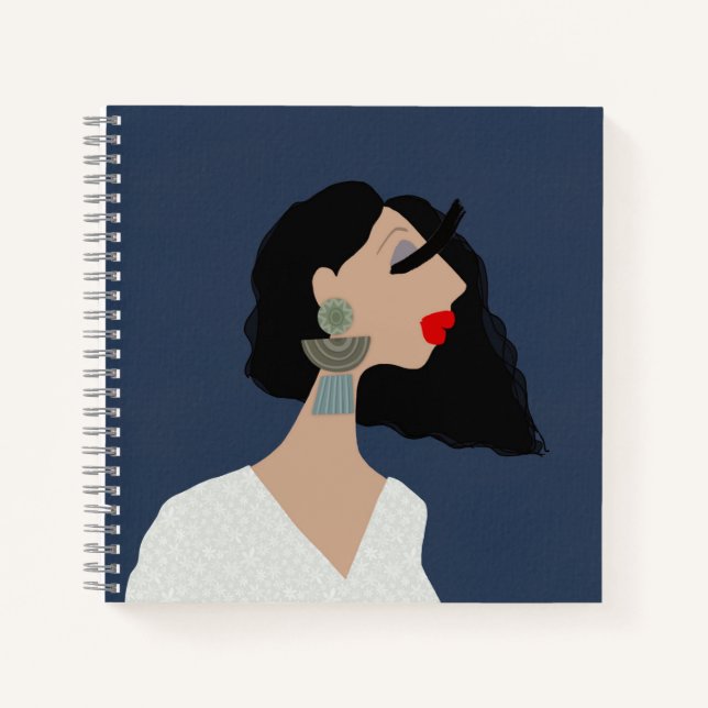 Carnet Femme Élégante Art Amoureuse de Mode (Devant)