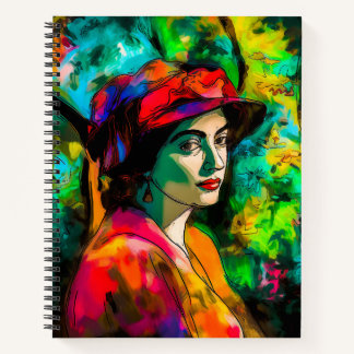 Carnet Femme en Casquette rouge