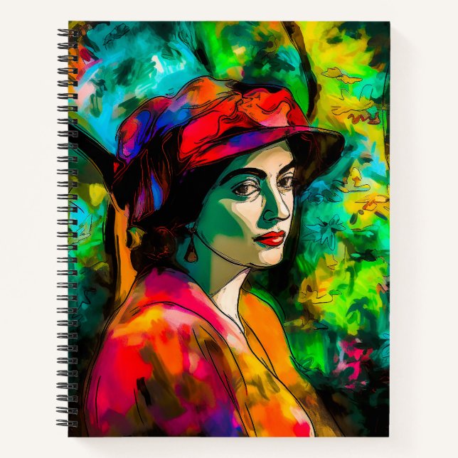 Carnet Femme en Casquette rouge (Devant)