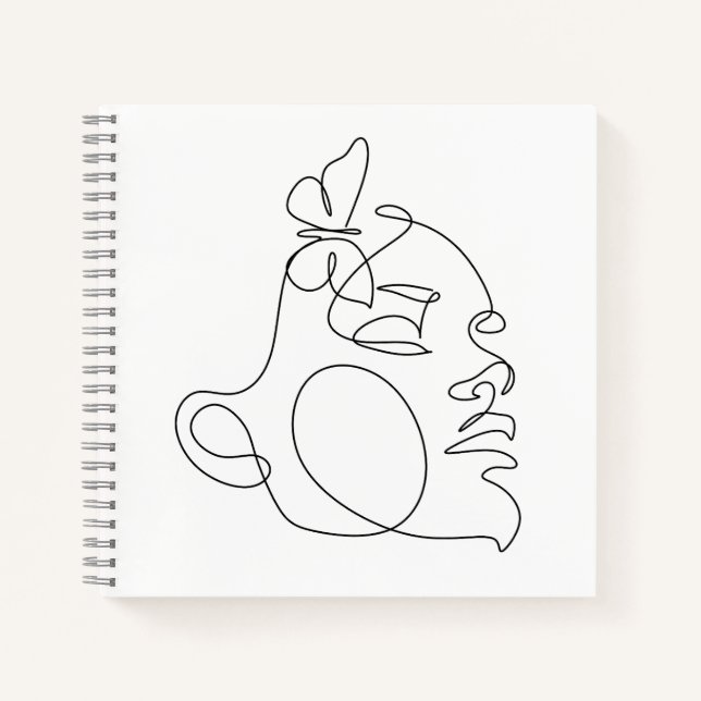 Carnet Femme Face Line Art (Devant)