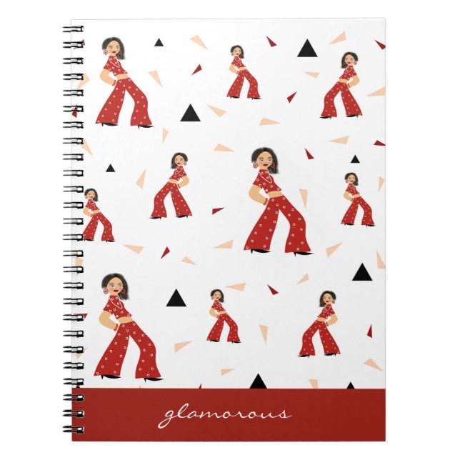Carnet Femme glamour motif (Devant)