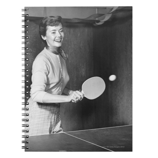 Carnet Femme jouant au ping-pong (Devant)
