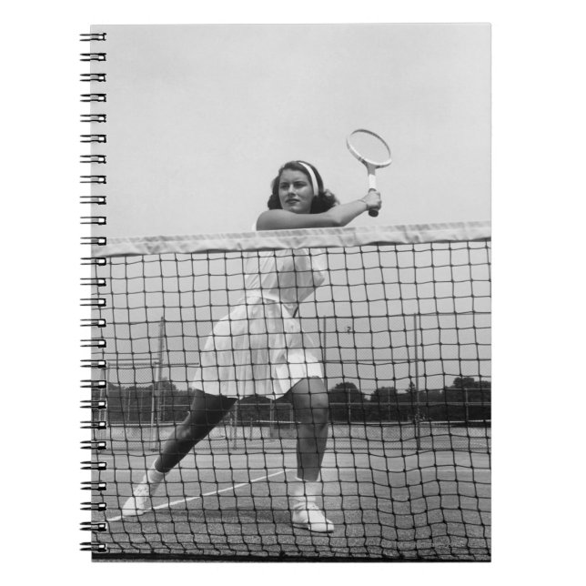 Carnet Femme jouant au tennis (Devant)