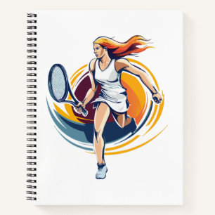 Carnet femme jouant au tennis