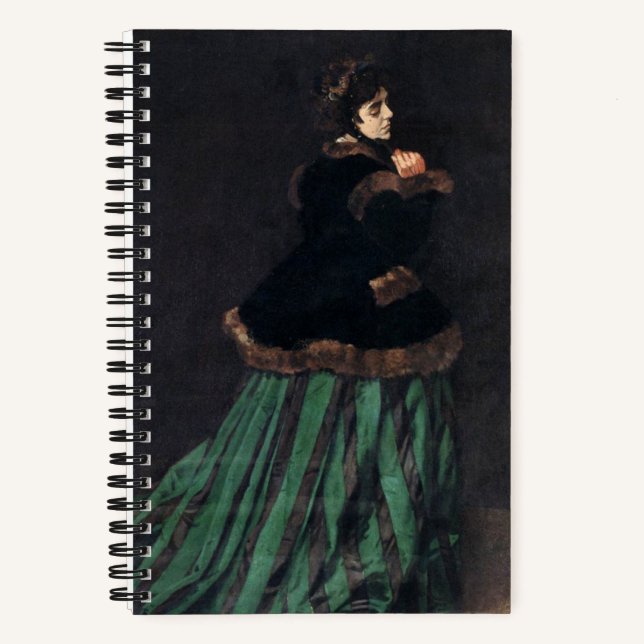 Carnet Femme Monet en robe verte (Recto)
