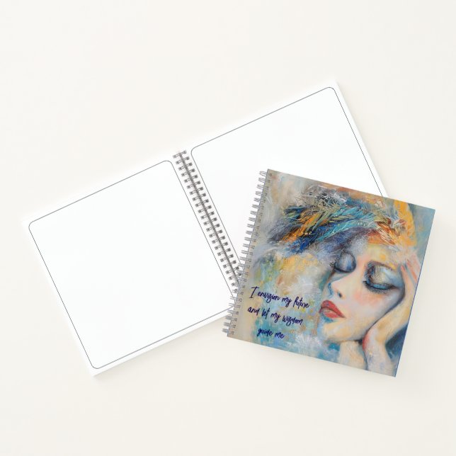 Carnet Femme mystique avec plumes SketchCarnet spiral (Intérieur)