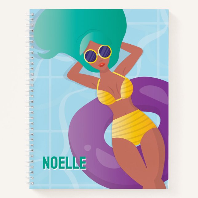 Carnet Femme noire dans la piscine (Devant)