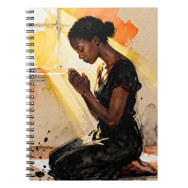 Carnet Femme noire priant | Art abstrait Impasto (Devant)
