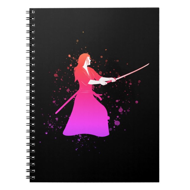 Carnet Femme Samurai guerrière avec épée (Devant)