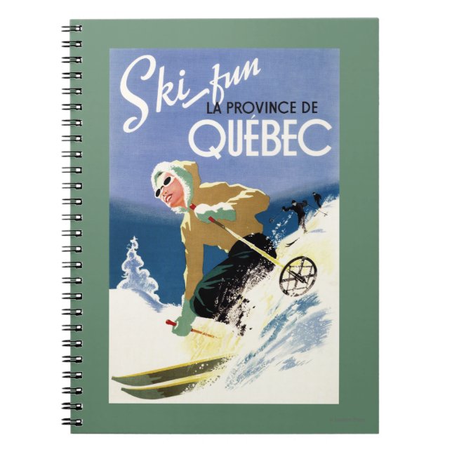 Carnet Femme Skiing - Poster anglais et français (Devant)