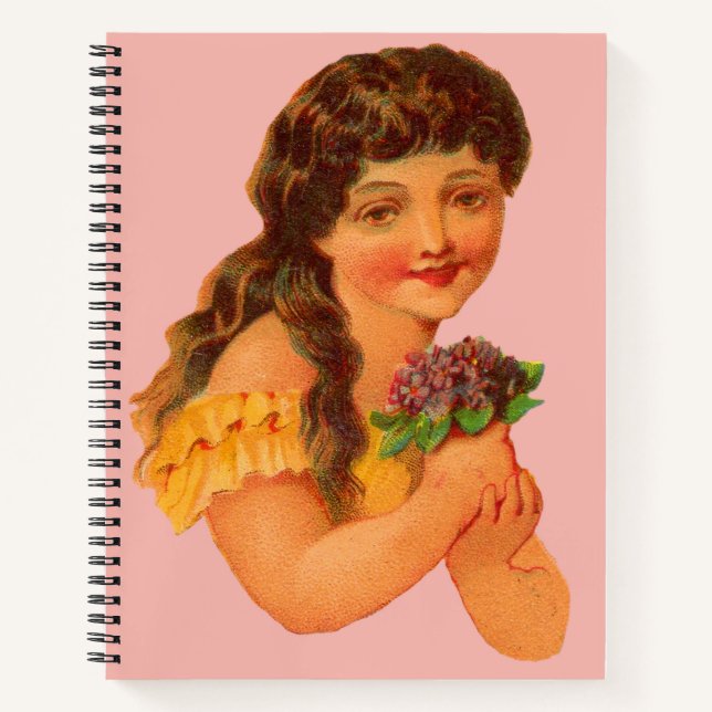 Carnet Femme victorienne tenant des violons (Devant)