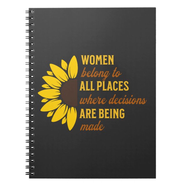 Carnet Femmes Droits Ruth Bader Sunflower tendance Unique (Devant)