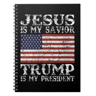 Carnet Femmes Jésus est mon sauveur Trump est mon préside