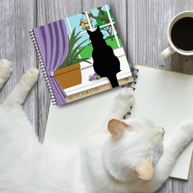 Carnet Fenêtre Chat noir regardant dehors (Créateur téléchargé)