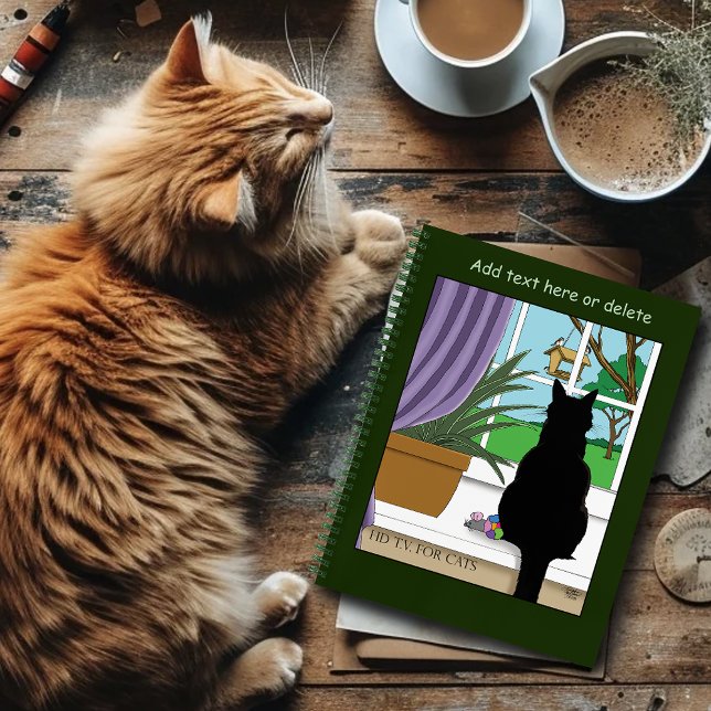 Carnet Fenêtre Chat noir regardant dehors (Créateur téléchargé)