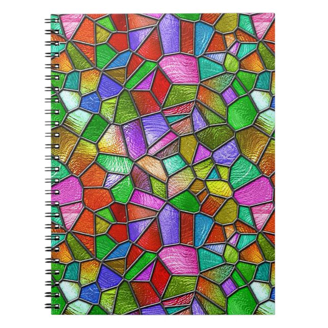 Carnet Fenêtre de verre coloré abstrait (Devant)
