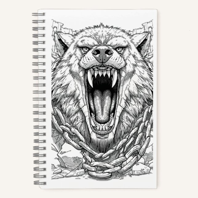 Carnet Fenrir Bound Wolf Norse Mythology Sketch Art Noteb (Recto)