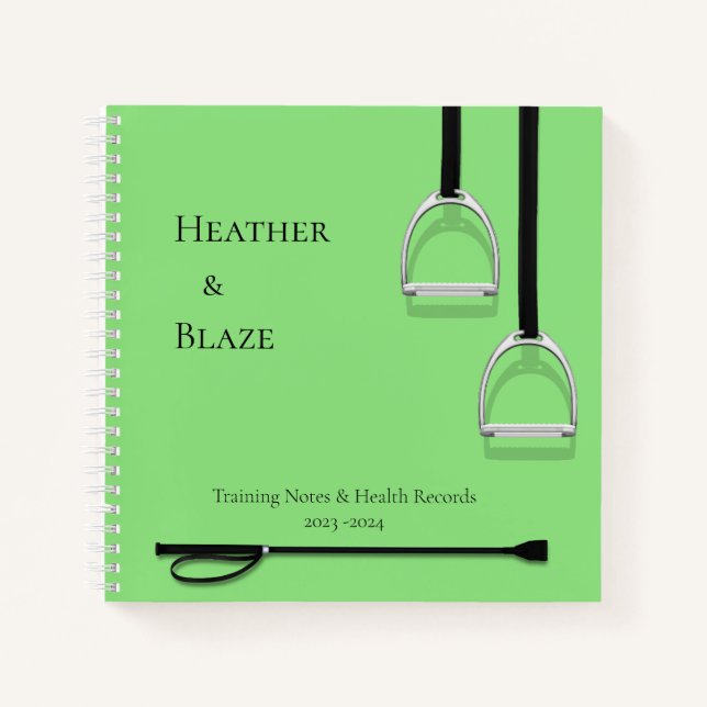 Carnet Fer à sirop et équitation Crop Lime Carré équestre (Devant)