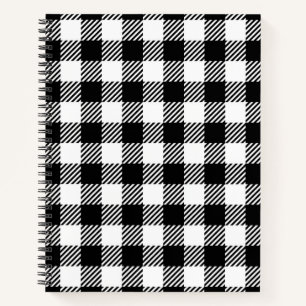 Carnet Ferme Rustique à Carreaux Noirs et Blancs