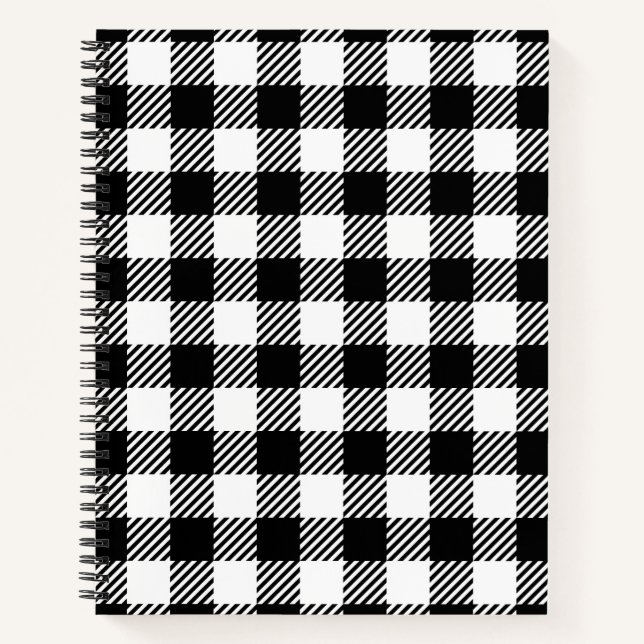 Carnet Ferme Rustique à Carreaux Noirs et Blancs (Devant)