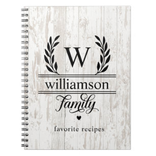 Carnet Ferme Style Laurel Monogramme Nom de famille Recet