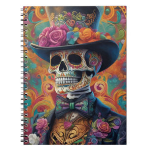 Carnet Festif Calaveras Hommage : Splendeur crâne de sucr