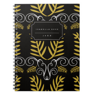 Carnet Festive Foliage Art Déco Gold Vintage Chic Holiday