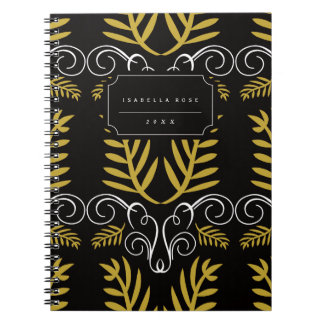 Carnet Festive Foliage Art Déco Gold Vintage Chic Holiday