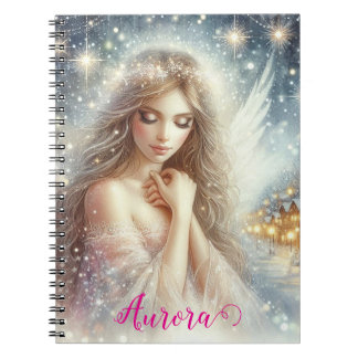 Carnet Festive Girly Watercolor Ethereal Frost Snow Angel