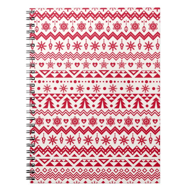 Carnet Festive Noël sans couture motif. (Devant)
