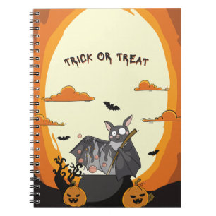 Carnet Fête Chauve-souris Halloween Mignonne et Effrayant
