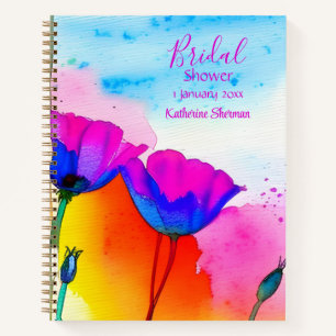 Carnet Fête de Fiançailles Aquarelle Florale Pavots de Ca
