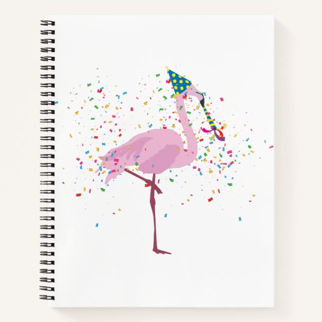 Carnet Fête de flamant rose - Animaux faisant la fête (Devant)