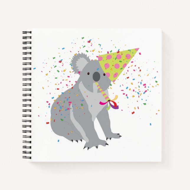 Carnet Fête de Koala - Animaux faisant la fête (Devant)