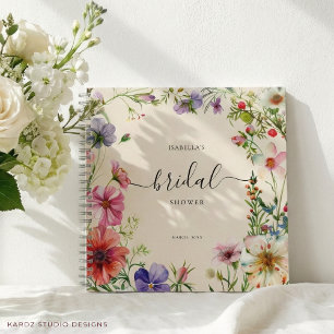 Carnet Fête de mariage champêtre personnalisée avec fleur