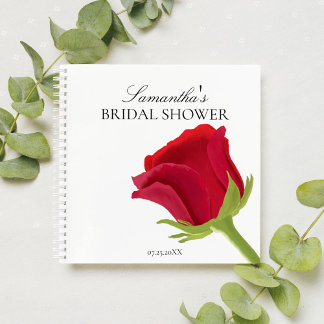 Carnet Fête de mariage élégante avec des roses rouges