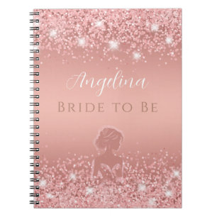 Carnet Fête de Mariage Élégante Rose Gold Luxe Pailletée