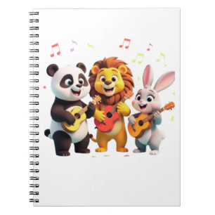 Carnet 🎵 Fête de musique d'animaux de dessin animé – Mus